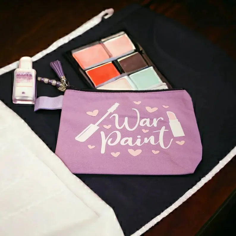 Canvas Cosmetic Bag-"War Paint" TCB-Toni's Craft Boutique