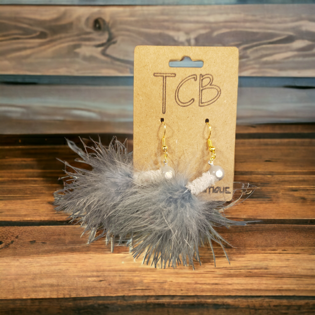 Fly Feather Fishing Earrings