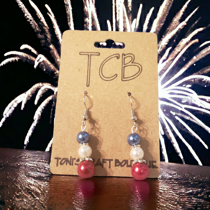 Patriotic Dangle Drop Earrings