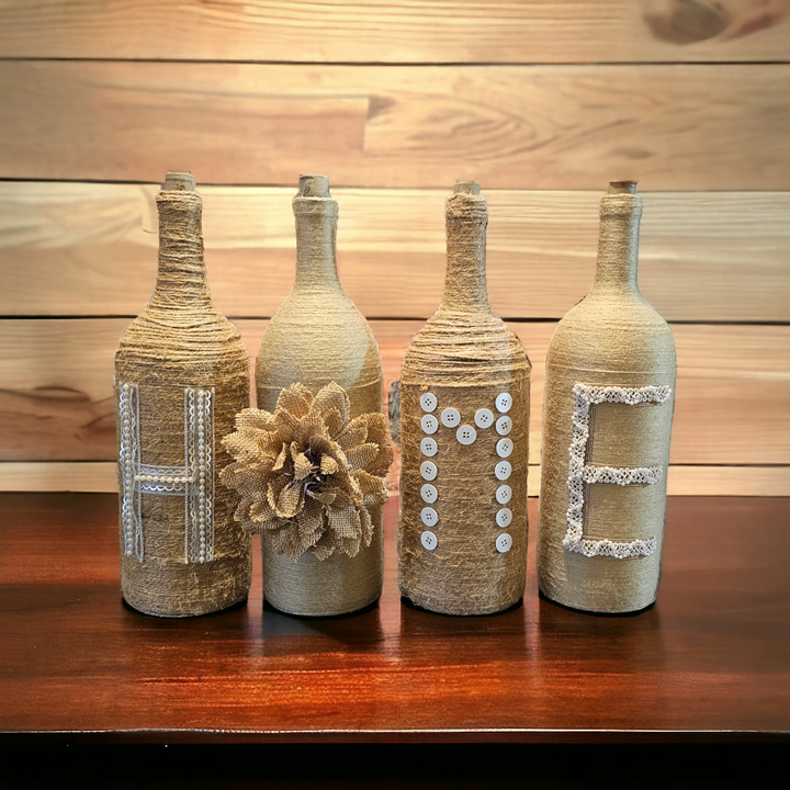 "HOME" Wine Bottle Set