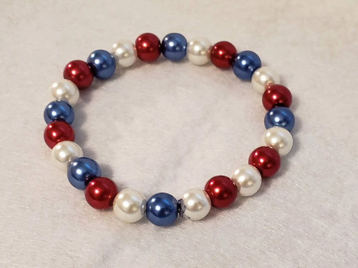 Patriotic Beaded Stretch Bracelet