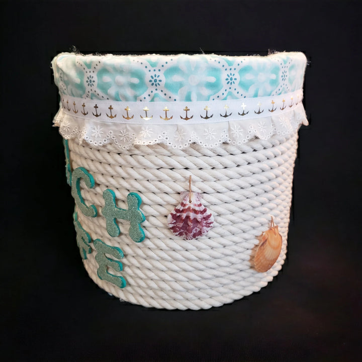 Decorative Rope Twined Basket-"Beach Life"