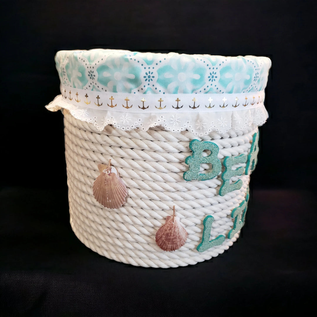 Decorative Rope Twined Basket-"Beach Life"