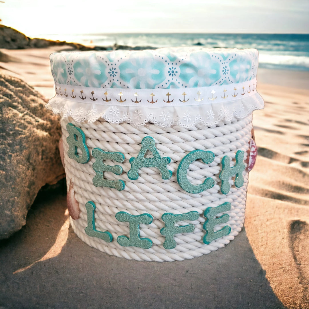 Decorative Rope Twined Basket-"Beach Life"