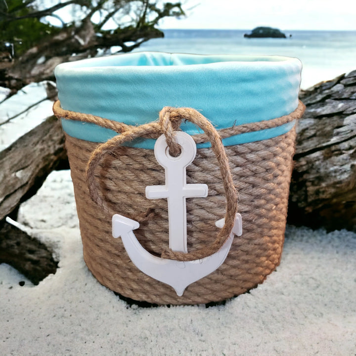 Decorative Rope Twined Basket-Nautical